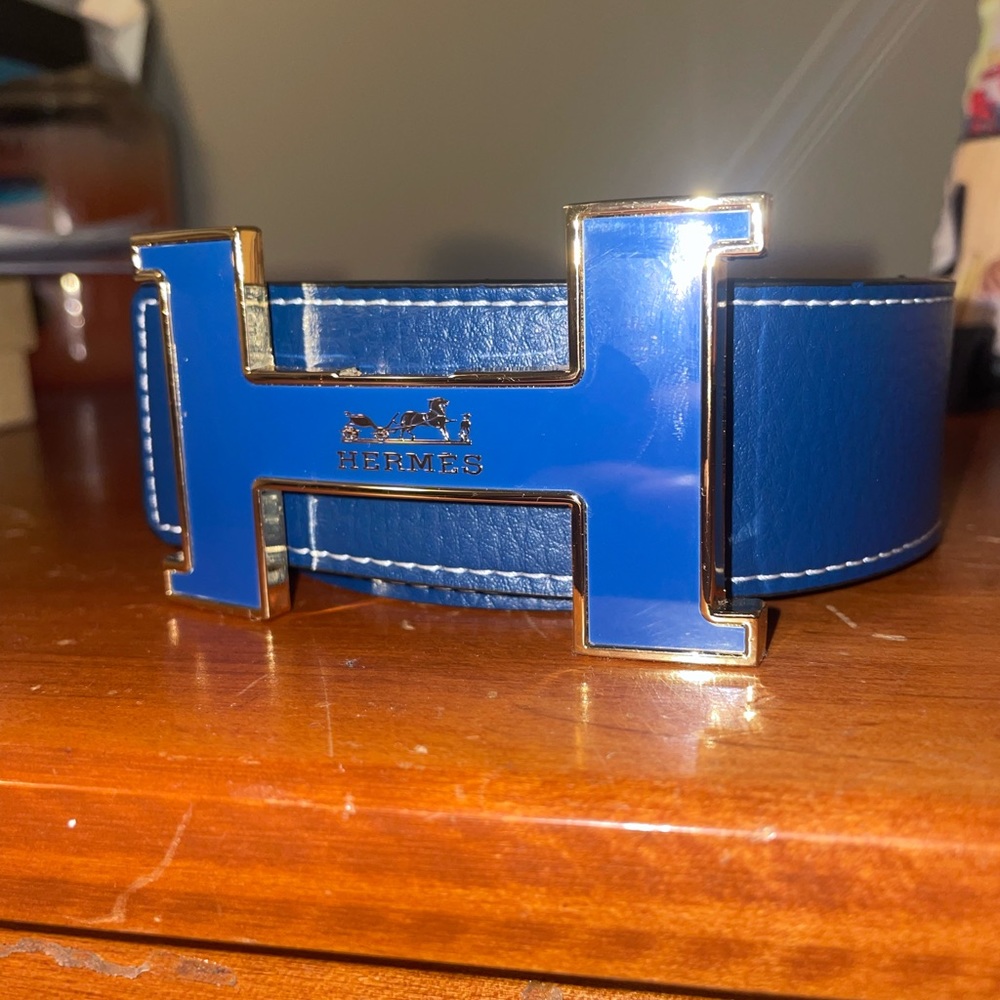 Ultra Blue Hermès Belt 32-34 Waist
